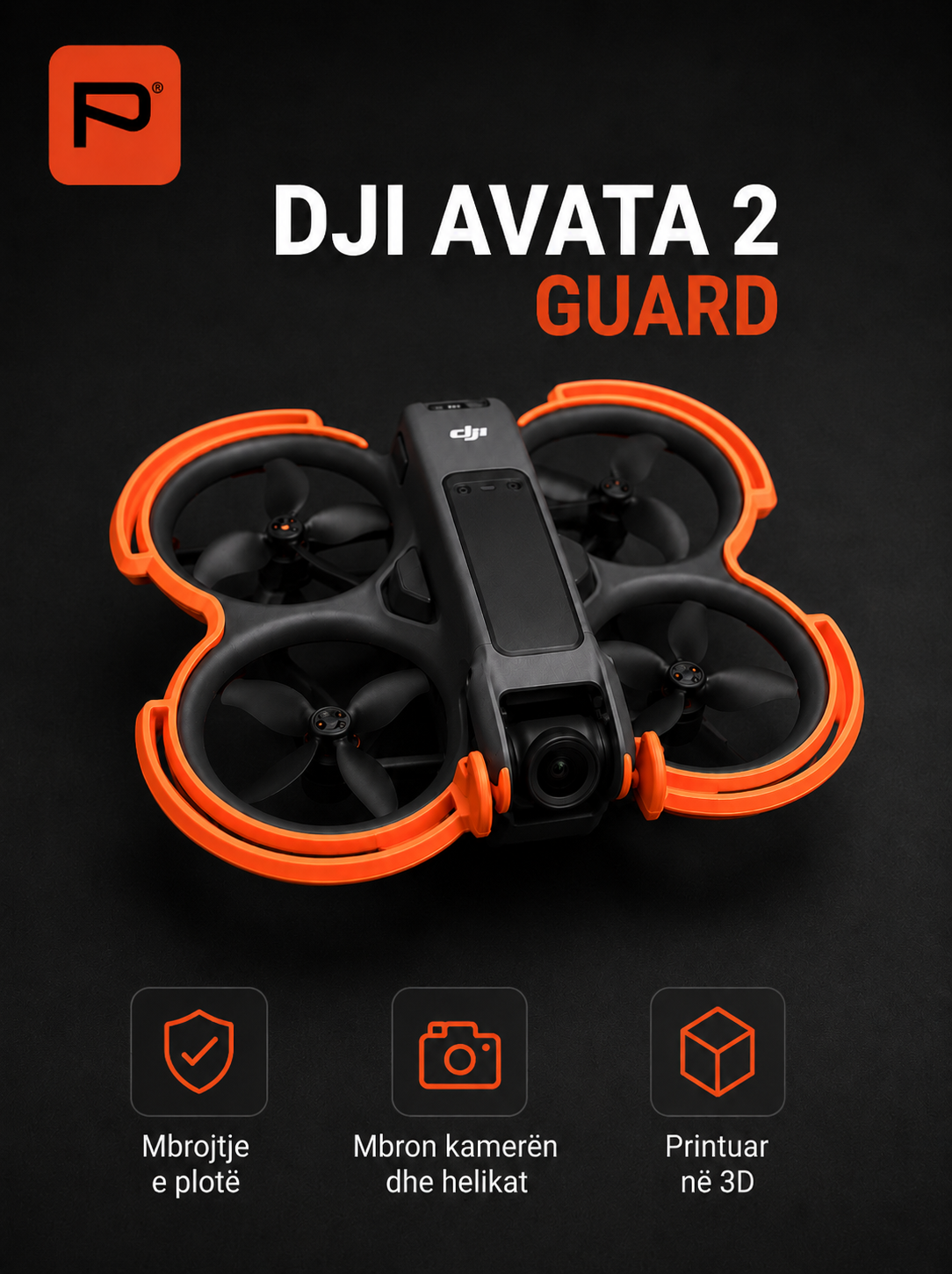 DJI Avata 2 Guard – 3D Printed Propeller & Frame Protector
