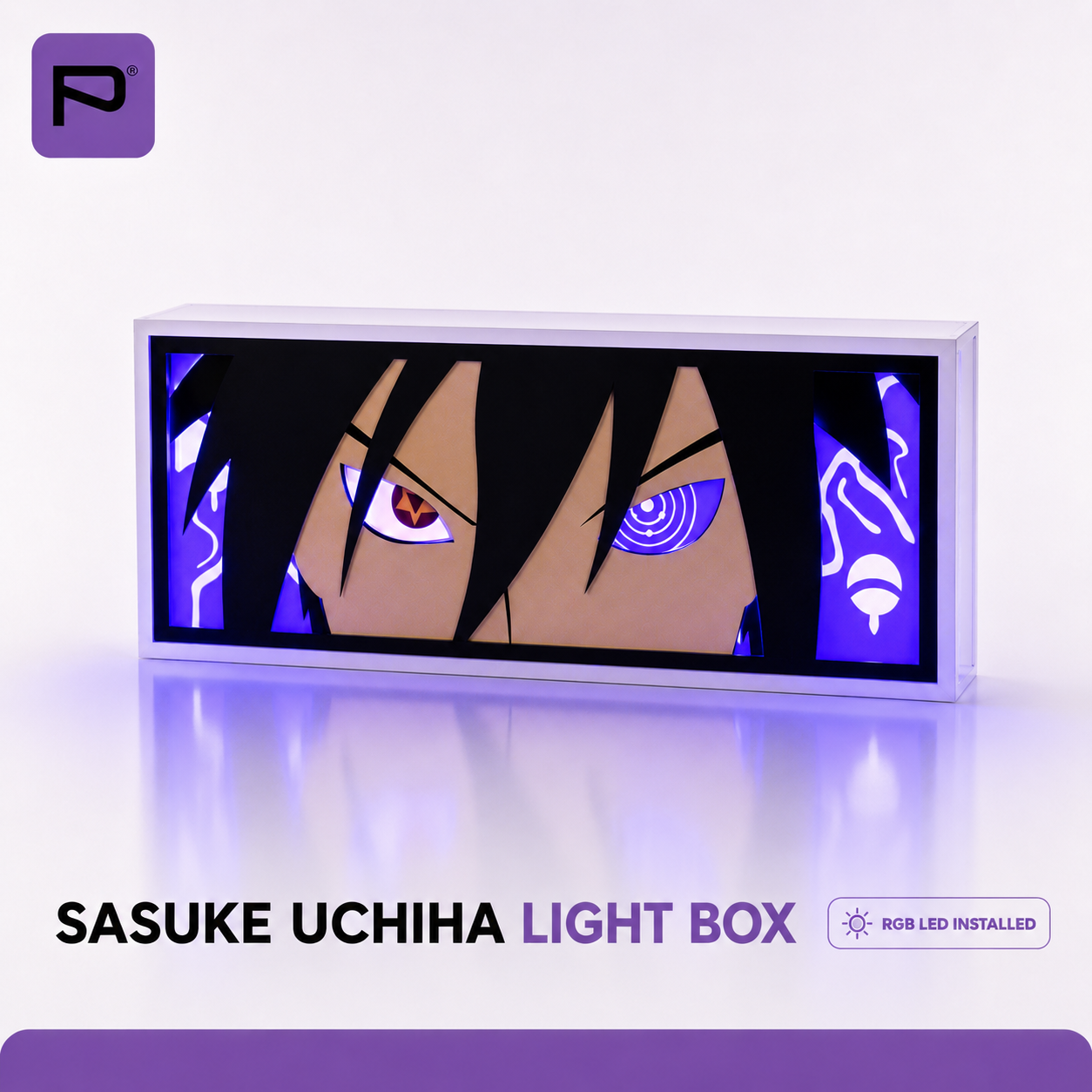 SASUKE UCHIHA LIGHT BOX – 3D Printed Anime LED Decor 2
