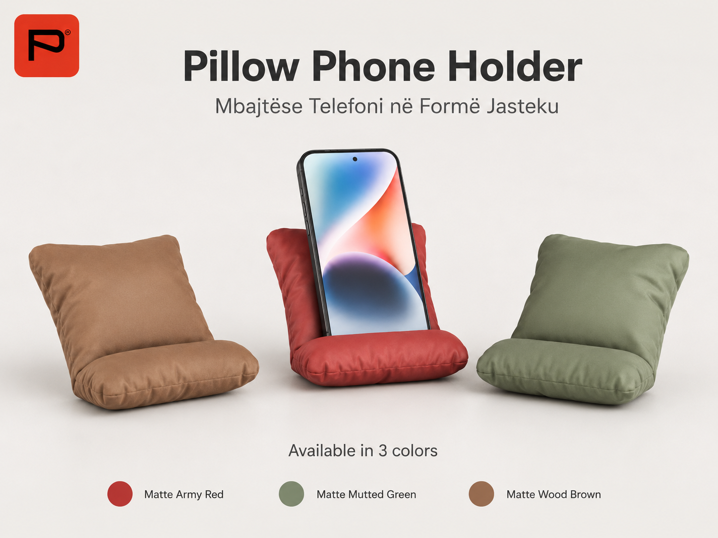 Pillow Phone Holder – Mbajtëse Telefoni në Formë Jasteku